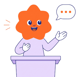 Speaking practice mascot