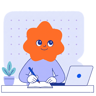 Writing practice mascot